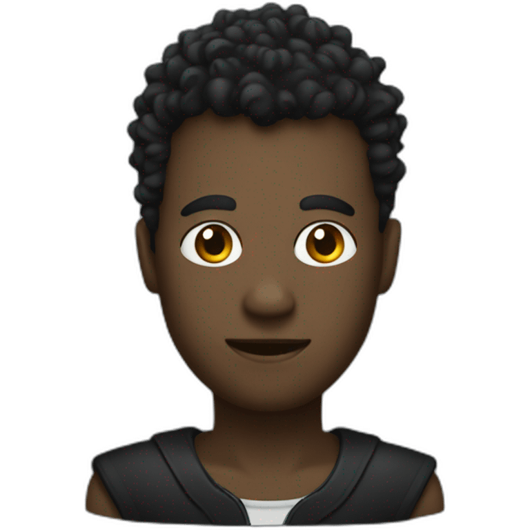 a dark man with a curly black mohawk emoji