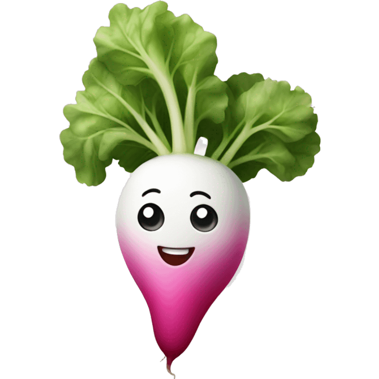 toon pink and white radish emoji