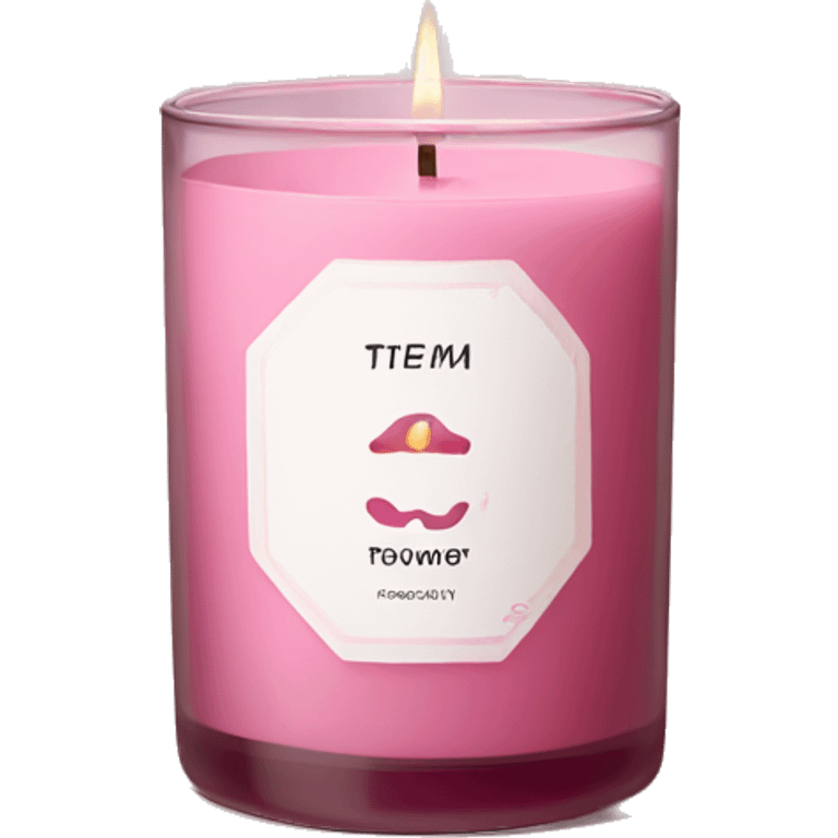 Aesthetic pink aroma candle in glass Packaging emoji