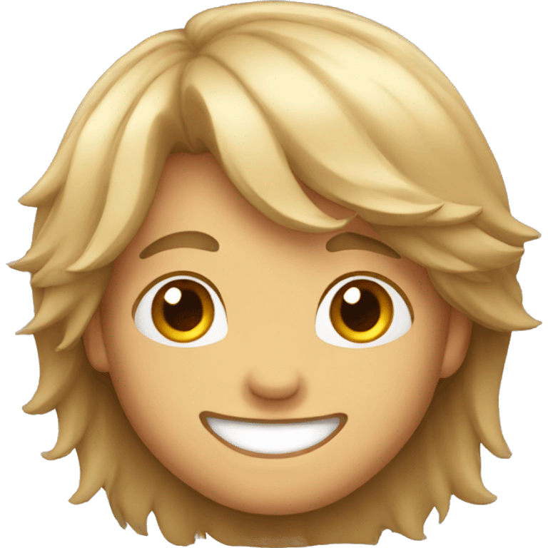 happy boy with long hair emoji