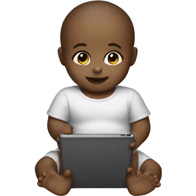 A baby with an iPad emoji