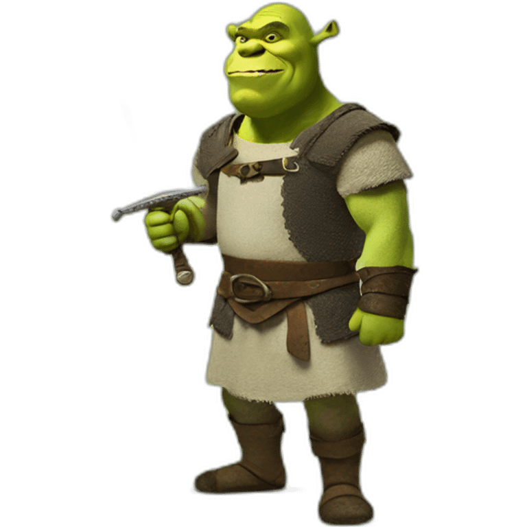 shrek with a sword emoji