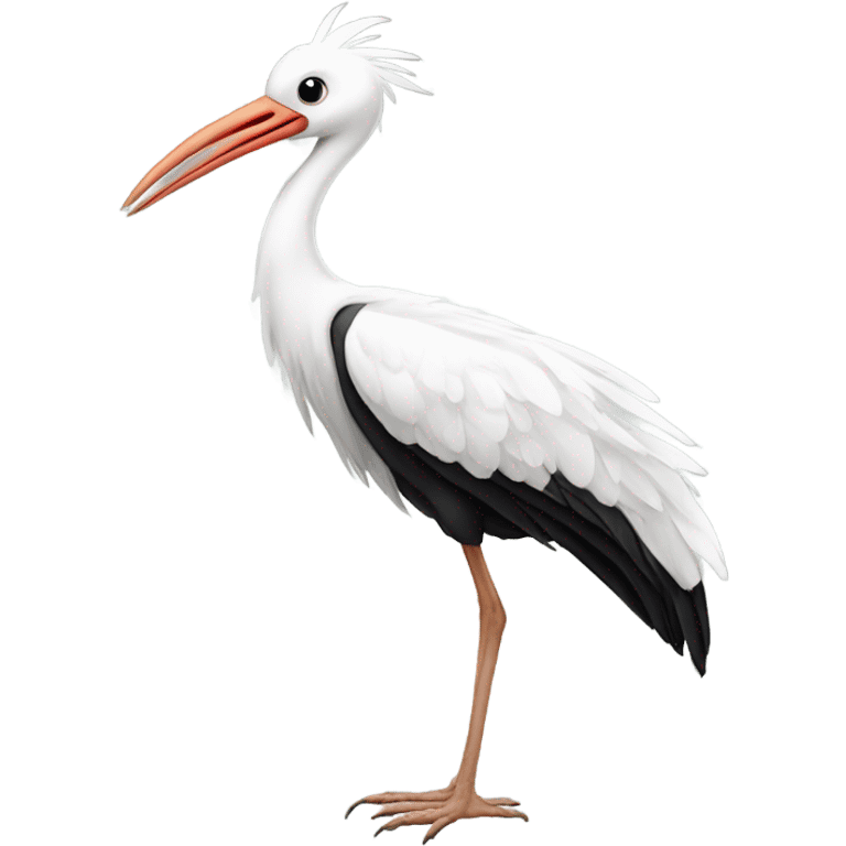 Stork with an e emoji