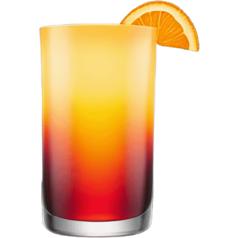 Tequila sunrise in a black glass emoji