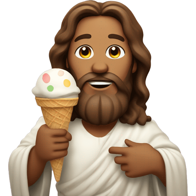 Jesus with ice cream  emoji