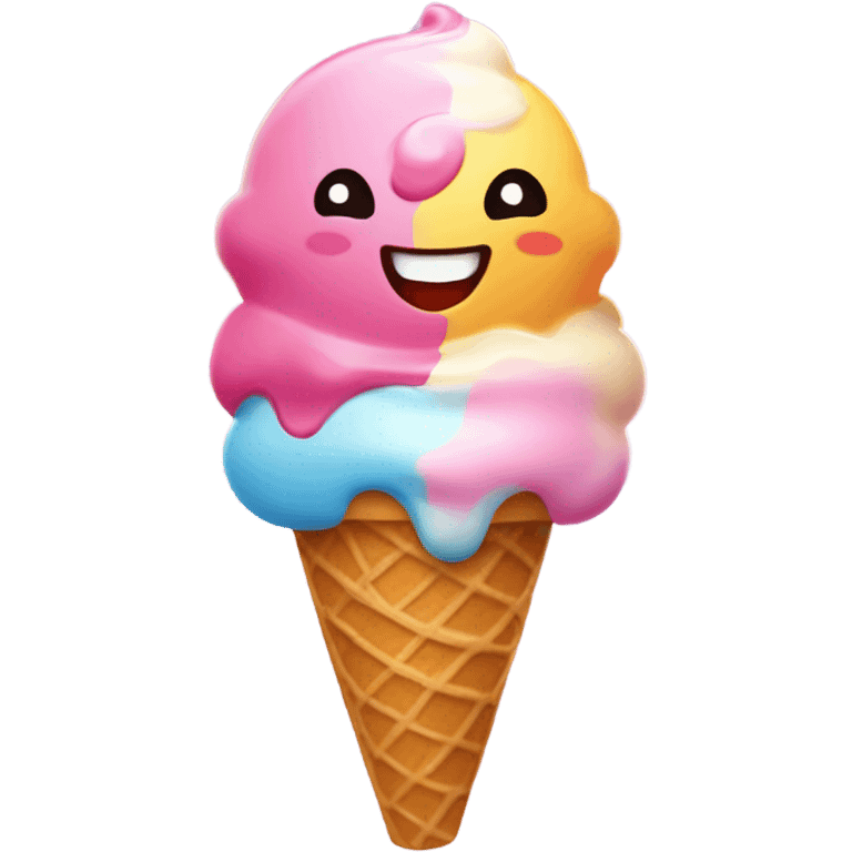 Kirby eating ice cream emoji