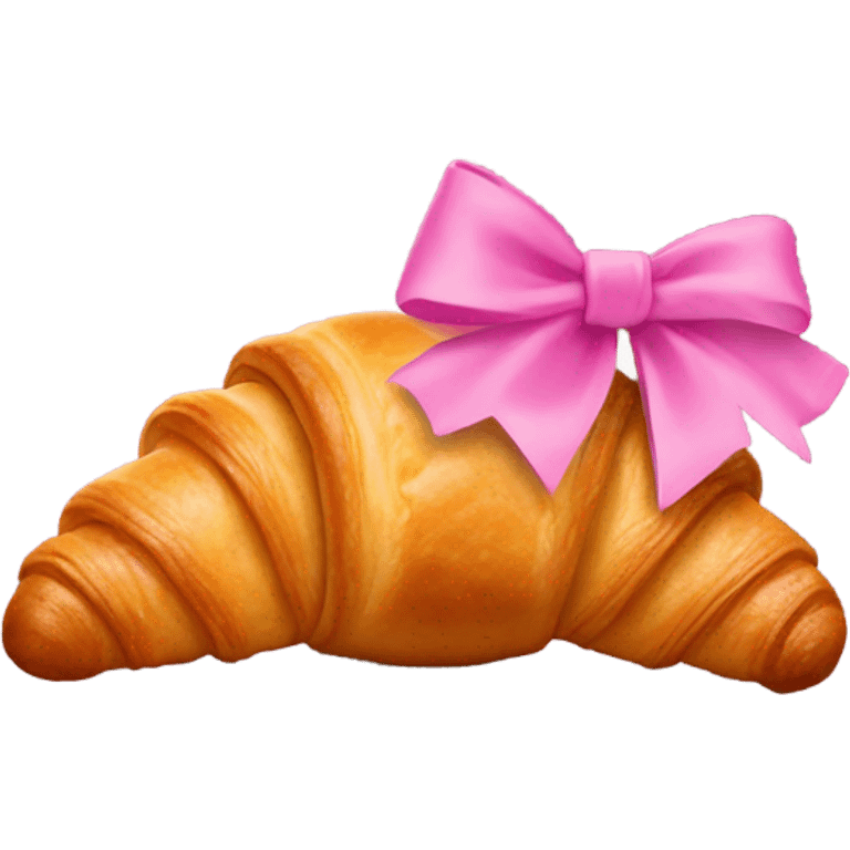 Croissant with a pink bow emoji