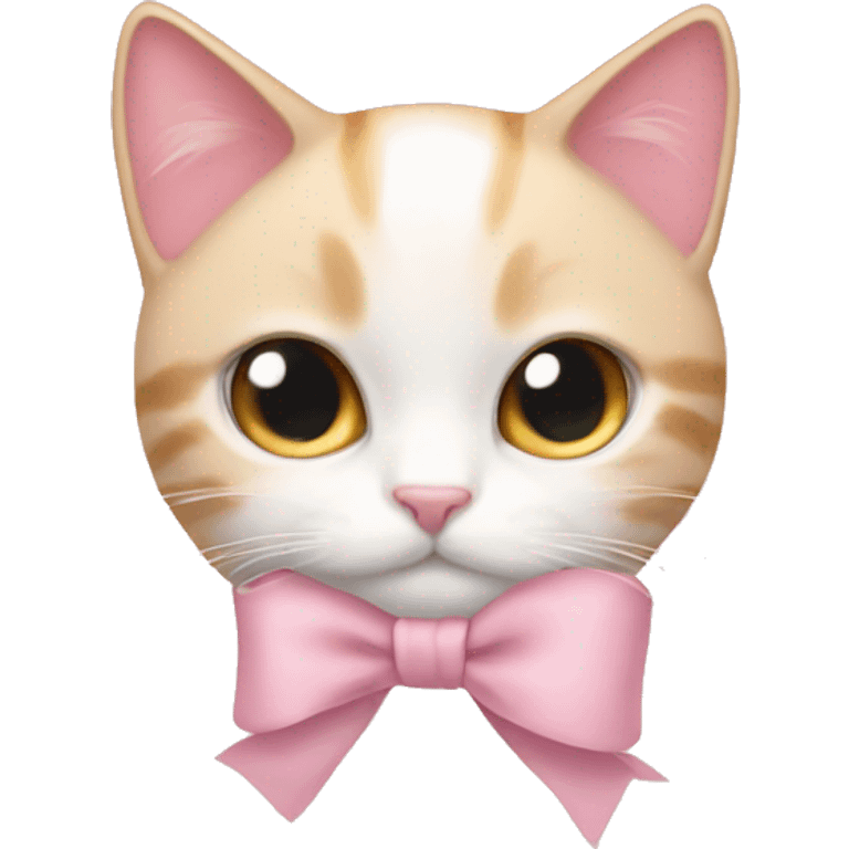 Light pink bow on cat emoji