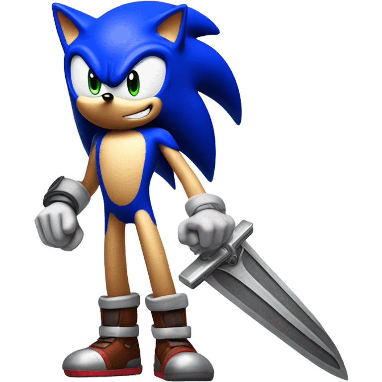 Sonic with a buster sword emoji