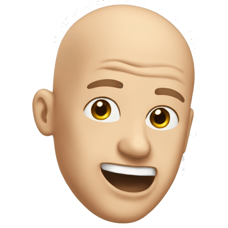 Bald guy head coming out of toilet emoji