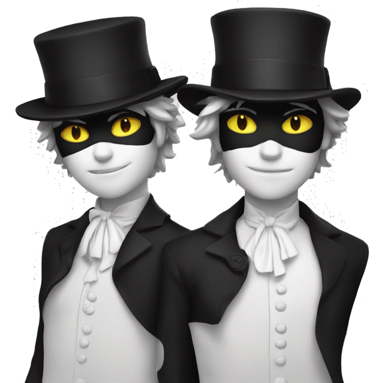 chat noir et blanc emoji