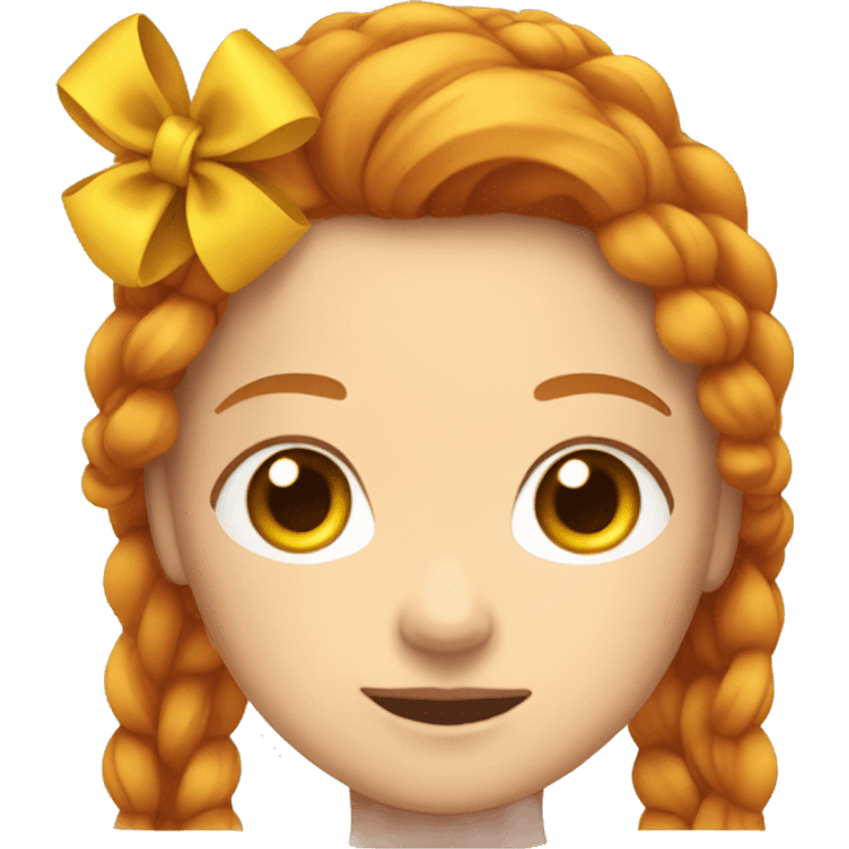 Bow with ginger girl emoji