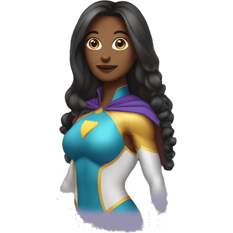 super hero mom long hair emoji