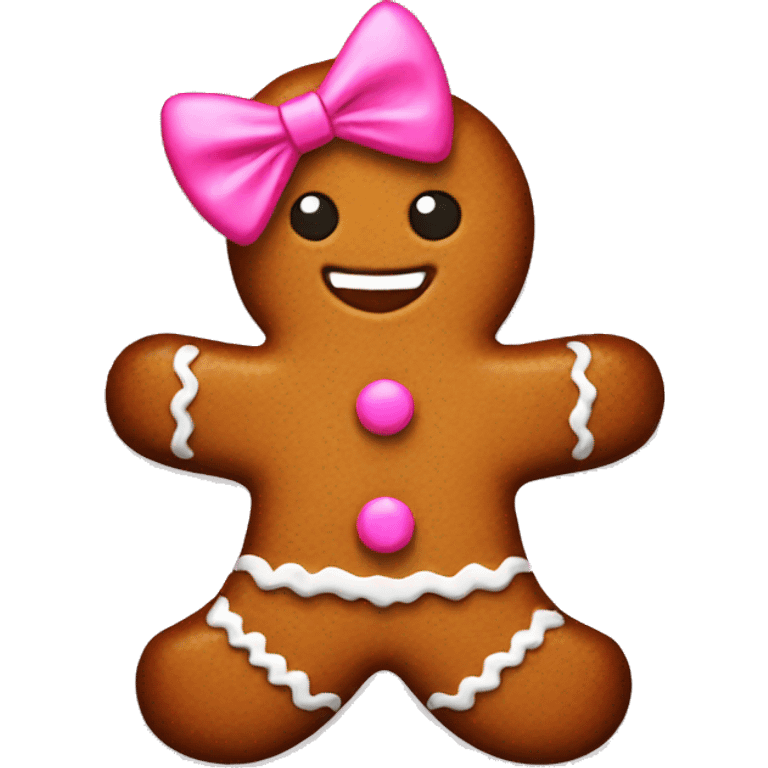 gingerbread with pink bow  emoji