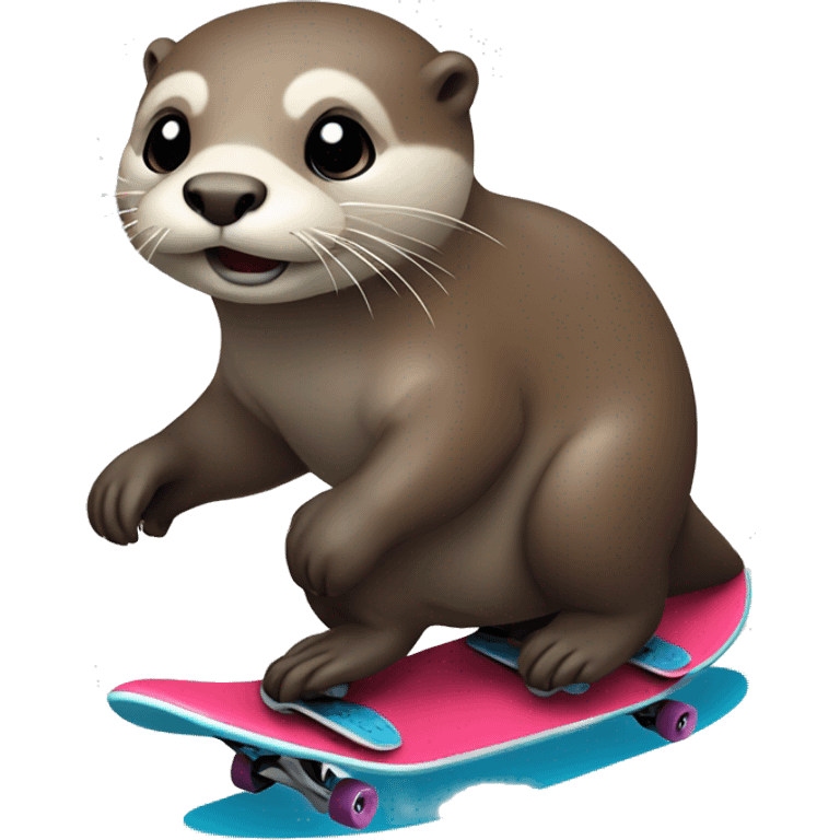 Otter skating emoji