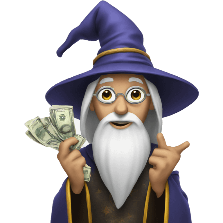 Wizard with money emoji