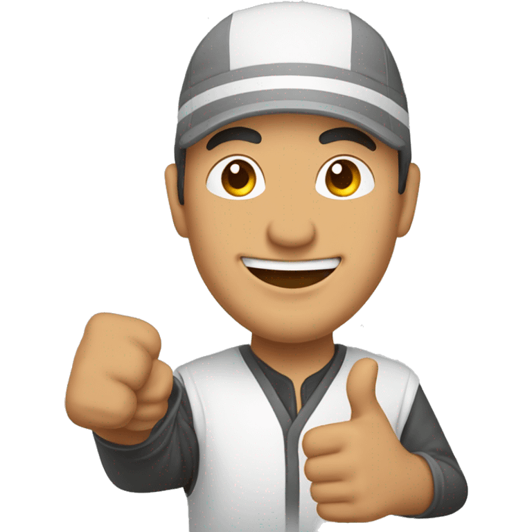 Smiling Kyrgyz man showing thumbs up  emoji