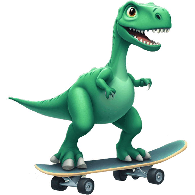 Dinosaurio sobre patineta emoji