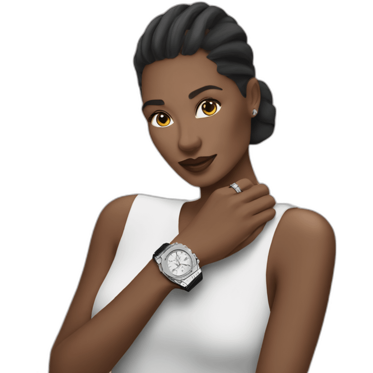 A lady Using Hublot Watch emoji