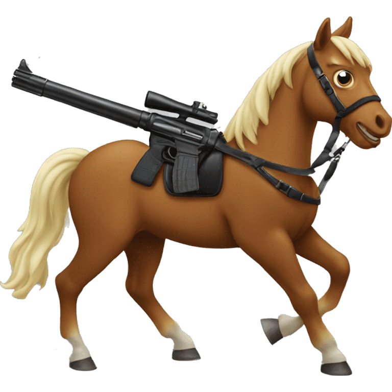 Horse with a gun emoji