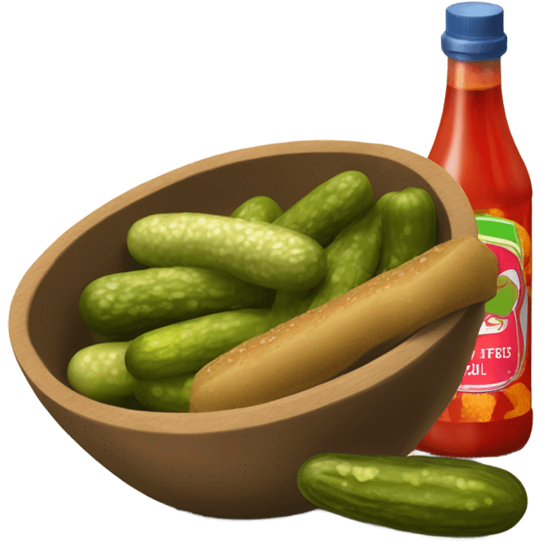 Pickles in a bowl or hot sauce emoji