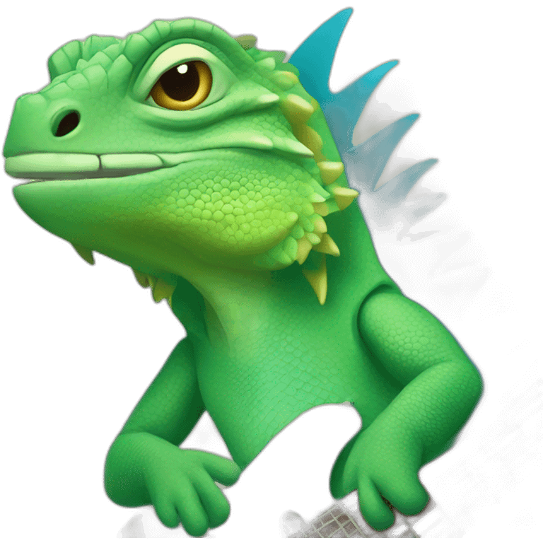 Iguana playin blues  emoji