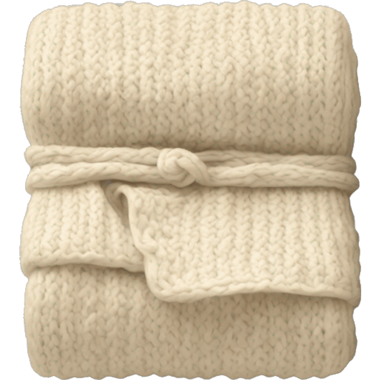 Folded knitted cream blanket emoji