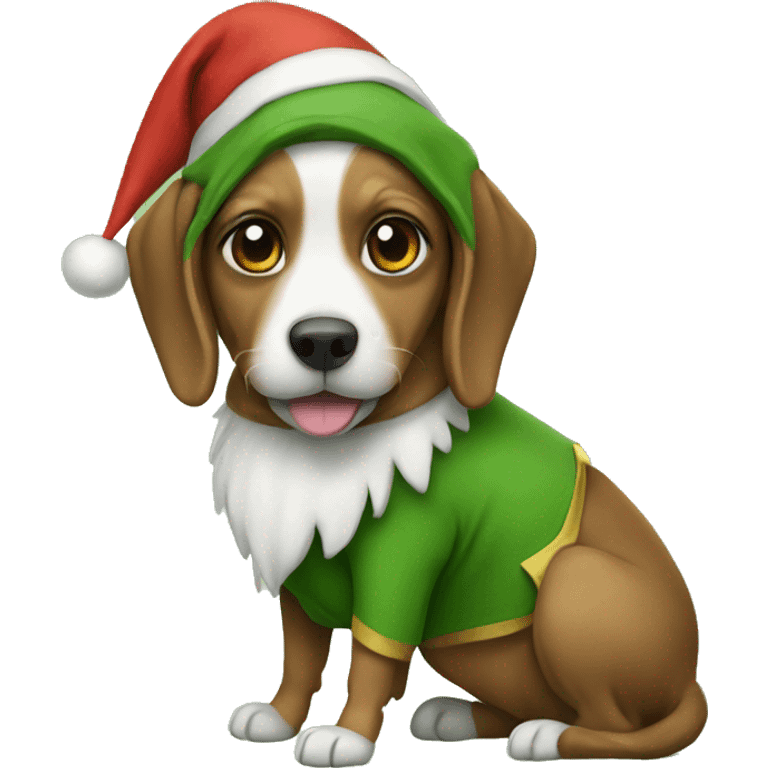 Dog in an elf costume emoji