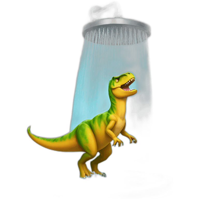 T rex showering emoji