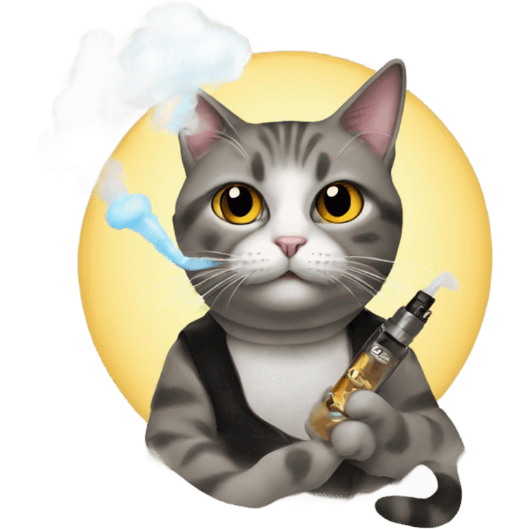 cat with a vape emoji