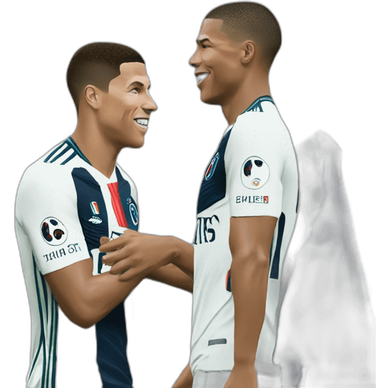 Ronaldo embrasse mbappé emoji