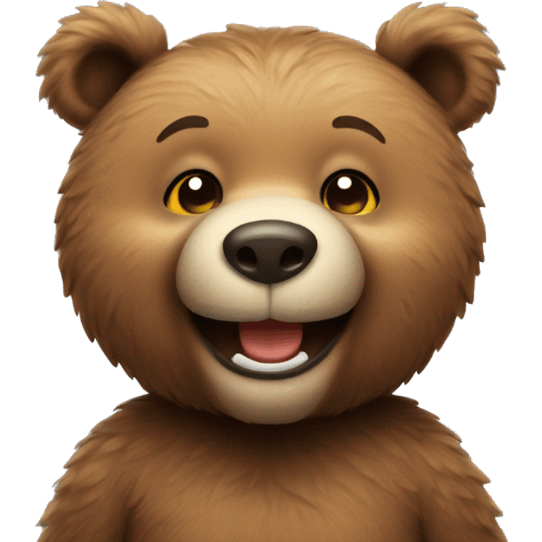 Brown cute bear smiling emoji