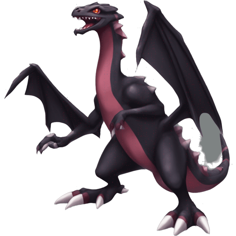 cool edgy black and maroon Dark-type nargacuga Salazzle  Salandite Pokémon full body by LiLaiRa, by Falvie emoji