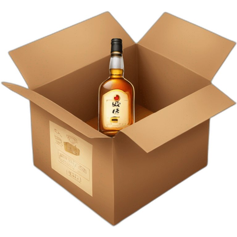 bottle alcohol whisky inside the box emoji