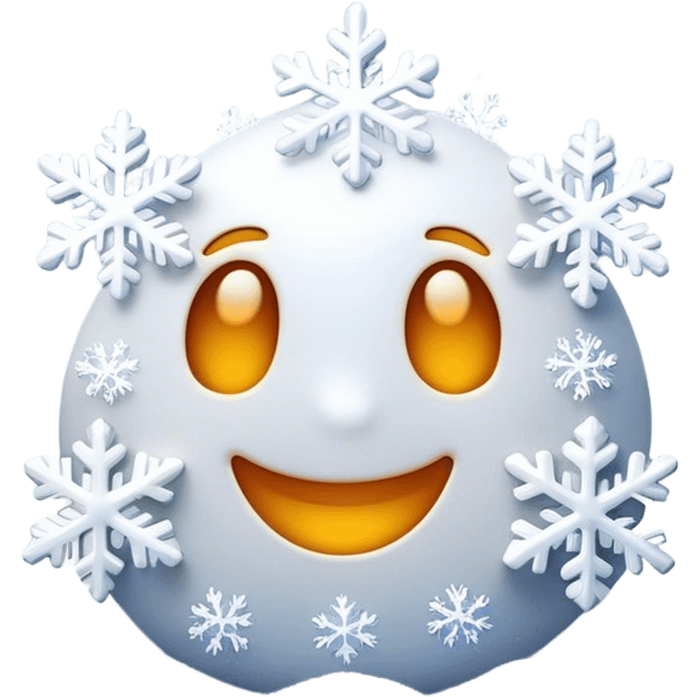 Cinematic Realistic Snow Emoji, Soft and delicate, with fluffy snowflakes drifting gently to the ground. The snow blankets the landscape in a peaceful, serene hush, creating a calm and sparkling atmosphere. Soft glowing outline, capturing the essence of tranquility, winter beauty, and crisp, clean freshness in a scene of falling snow! emoji