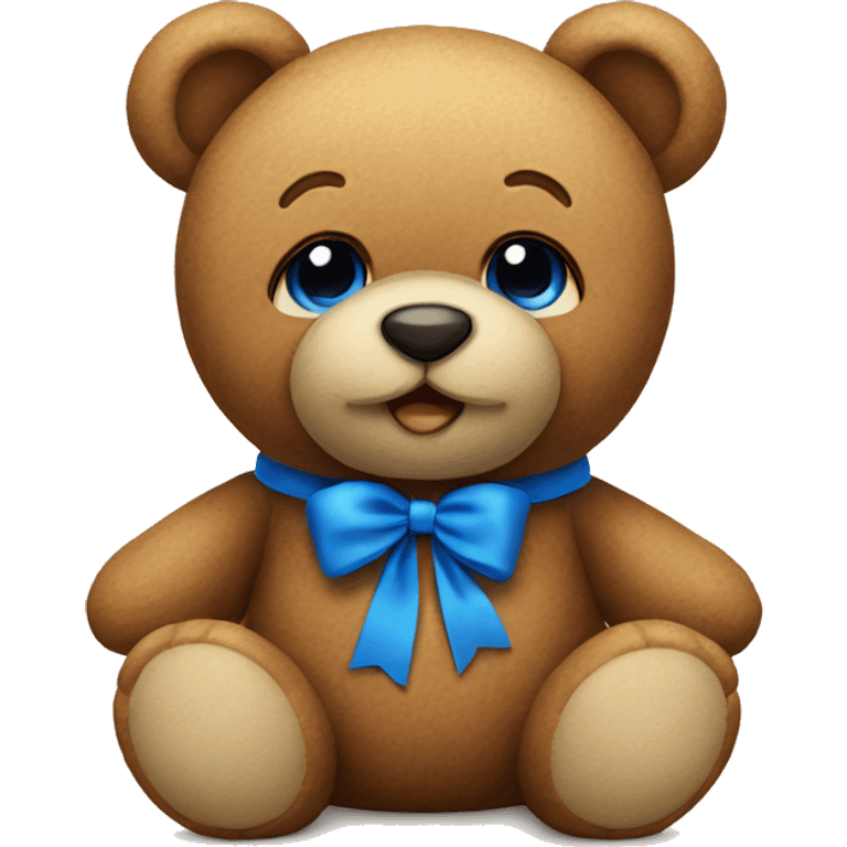 Teddy with blue bow emoji