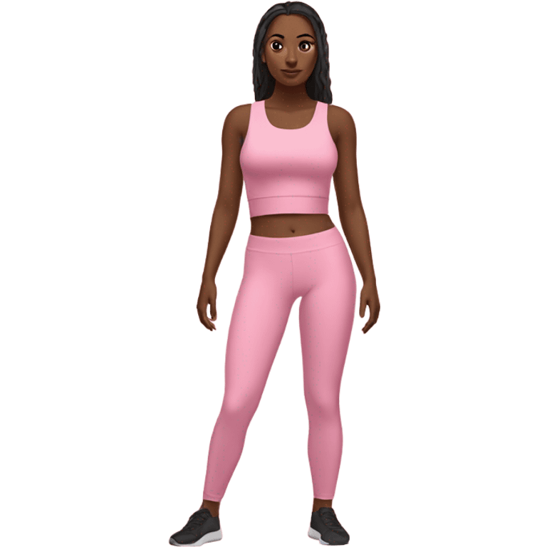 pink crop top and leggings set no body emoji