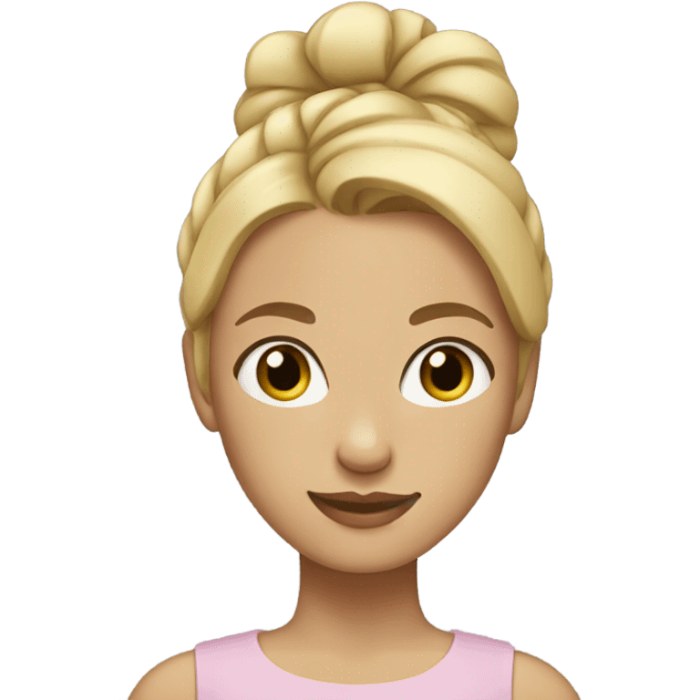 Girl with blonde hair in a bun  emoji