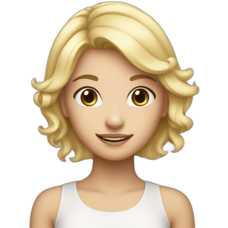 cute blonde girl with a white tail emoji