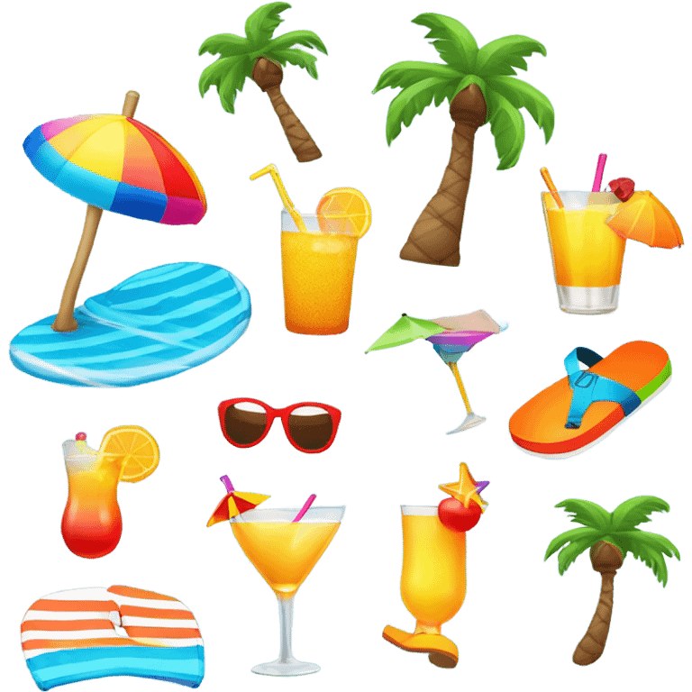 Beach vibe emoji’s  emoji