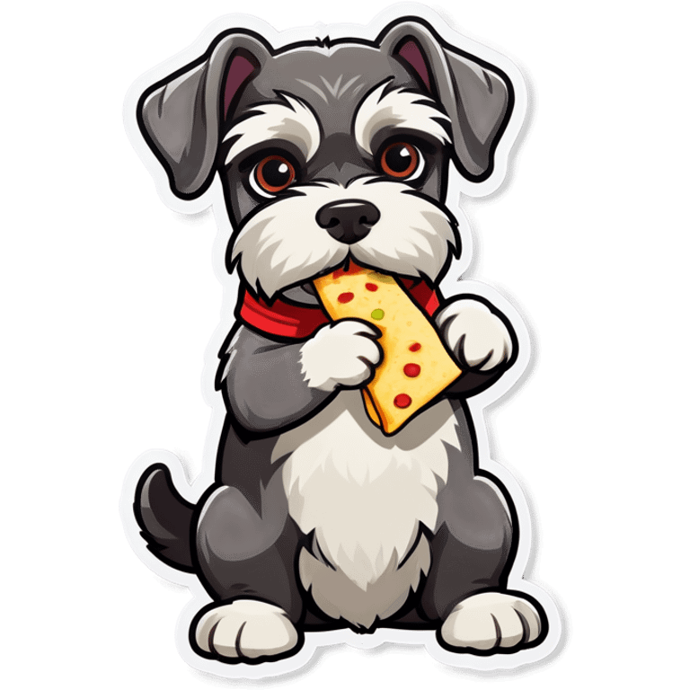 miniature schnauzer eating burrito emoji