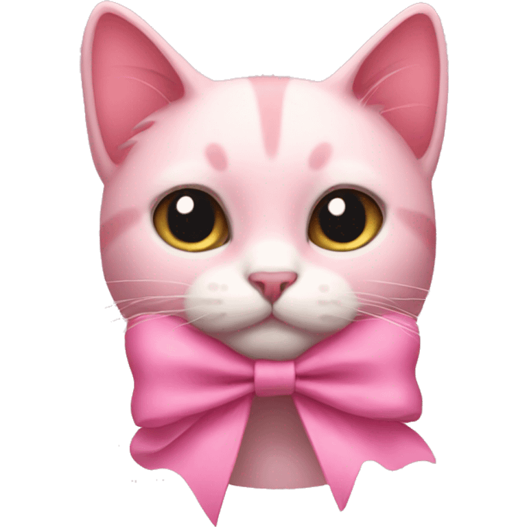 Pink bow cat  emoji