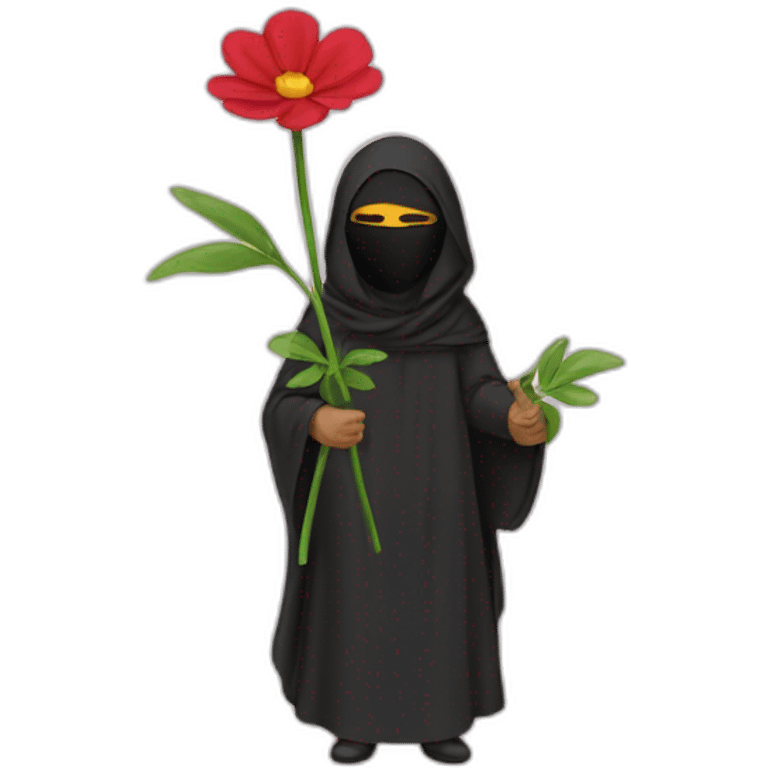 niqabi taking flower emoji