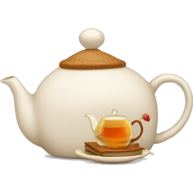 teapot with tea cozy emoji