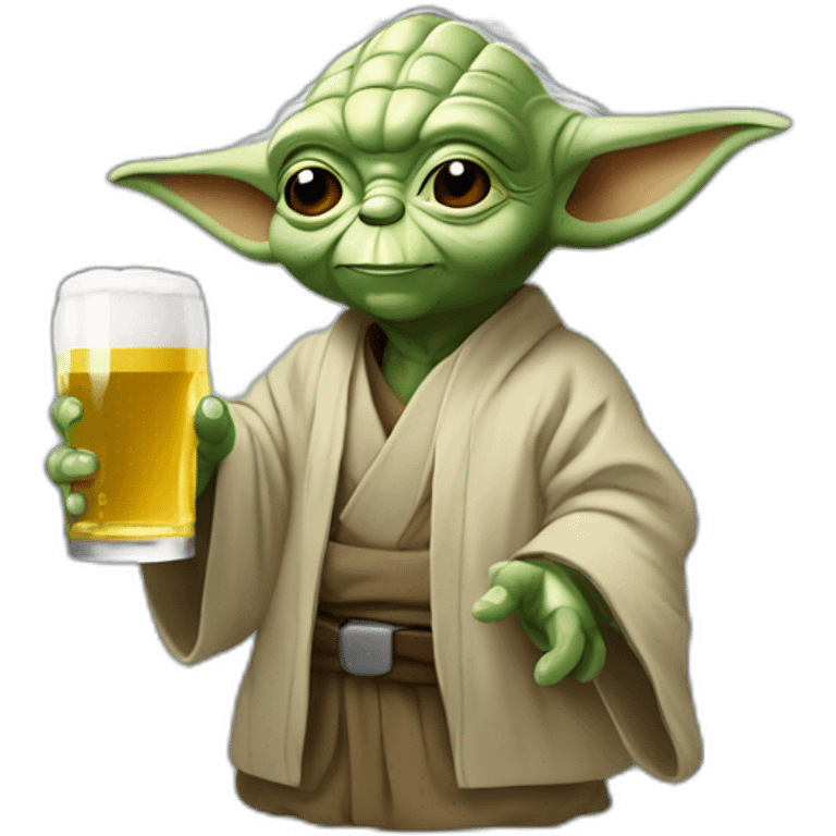 Yoda qui boit de la bière emoji