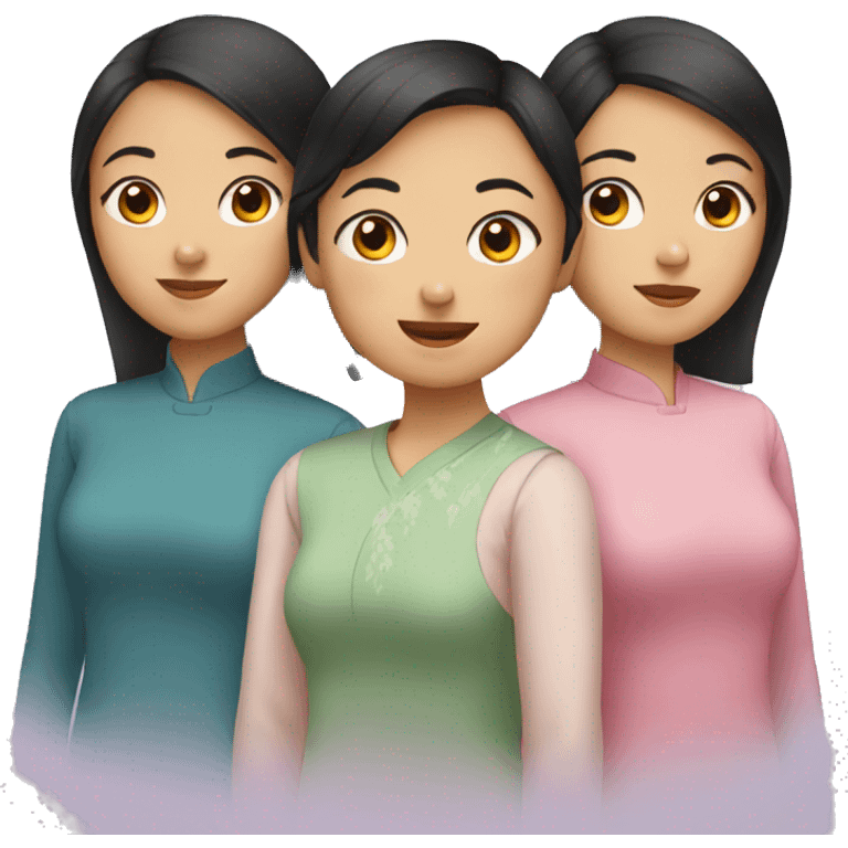 Three asian sisters  emoji