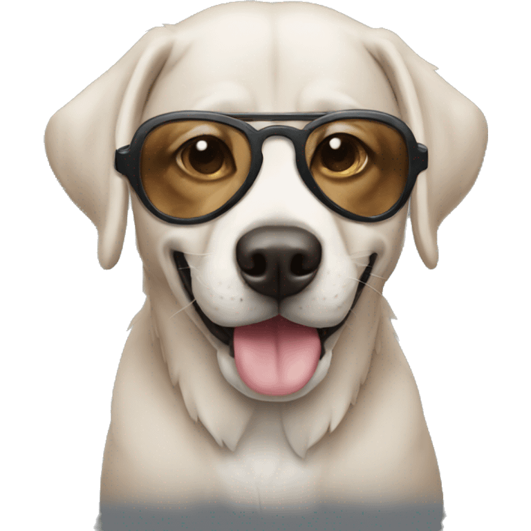 Perro con gafas emoji