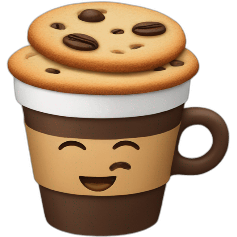 Coffee with cookies on top  emoji