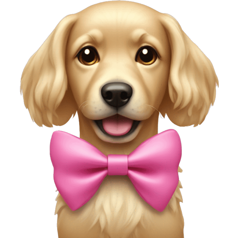 Blonde dog with pink bow emoji