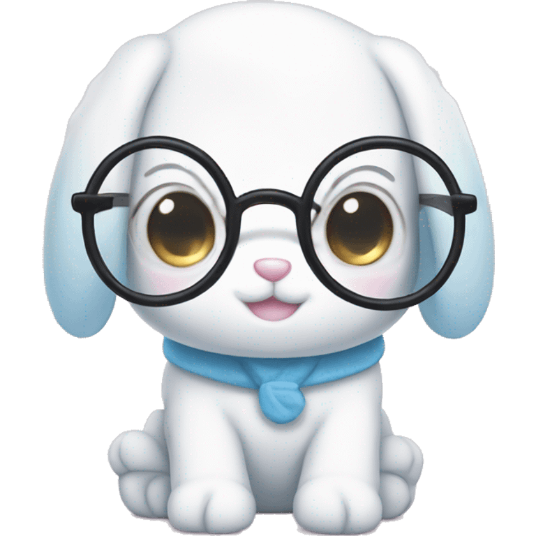 Cinnamoroll wearing glasses  emoji